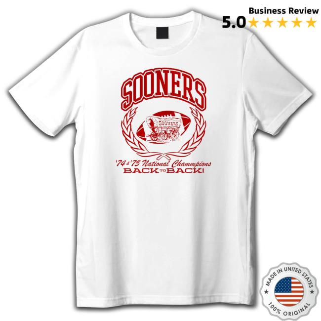 Ou23022 Sooners '74 & '75 National Chammpions Back To Back Tees