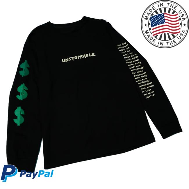 Official Nsync Apparel Clothing Store Shop Merch Unstoppable Just Got Paid Song Lyrics Long Sleeve Tee Shirt