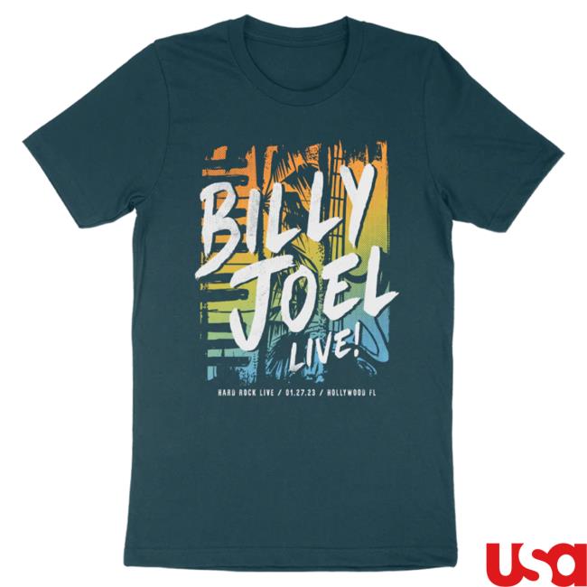 Official Billy Joel Merch Store Billy Joel "1-27-23 Hollywood, FL Event" Shirts Billy Joel Shop BillyJoel