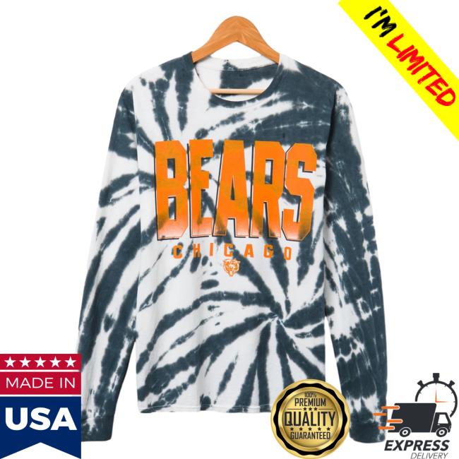 Official Junk Food Apparel Clothing Store Shop Junkfoodclothing Chicago Bears Game Time Tie Dye Long Sleeve Tee True Navy Tie-Dye