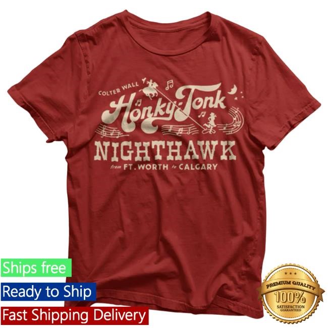 Colter Wall Honky-Tonk Nighthawk Vintage Red T Shirt