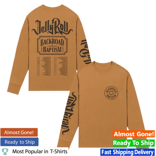 Official Jelly Roll Apparel Clothing Shop Merch JellyRoll Backroad Baptism Long Sleeve Shirt New Jellyroll615 Store