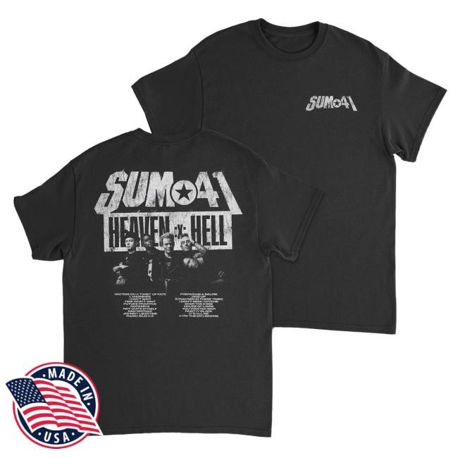 Official Rise Records Sum 41 Heaven :x: Hell Band Black Hot Shirt