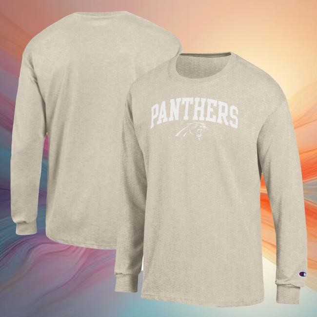 NFL Football Carolina Panthers Champion White Ink Tour Long Sleeve NFL Football Bank of America Stadium Carolina Panthers Travel Shirt