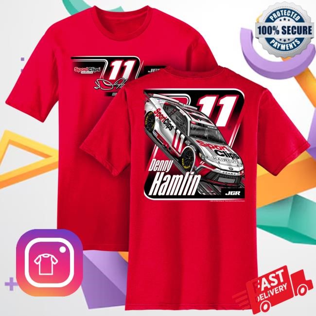 Denny Hamlin Red Sport Clips New Shirt Official DH Merch Store