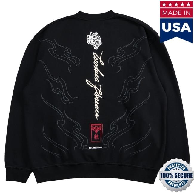Official Darc Sport Merch Store Shop Darcsport House Of Wolves London Crewneck Sweatshirt in Black Darc Sport Apparel Clothing