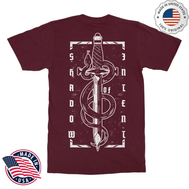Official Indie Merch Store Shadow Of Intent Snake Dagger Shirts Maroon Indiemerchstore