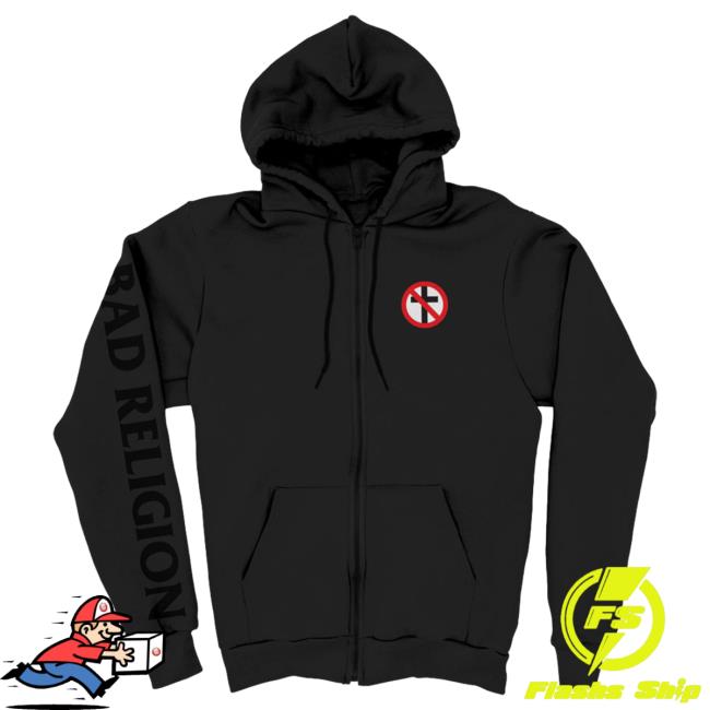 Official Kings Road Merch Store Bad Religion Crossbuster Zip Up Hood (Black) BadReligion Kings Road Shop