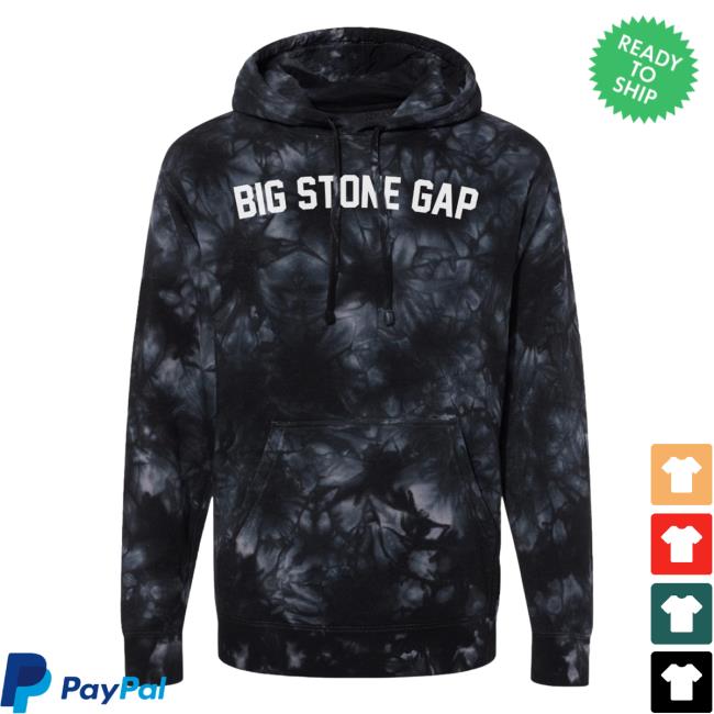 Official Hometown Apparel Clothing Merch Big Stone Gap Virginia Classic Curve Tie-Dye Crewneck Black Tie Dye