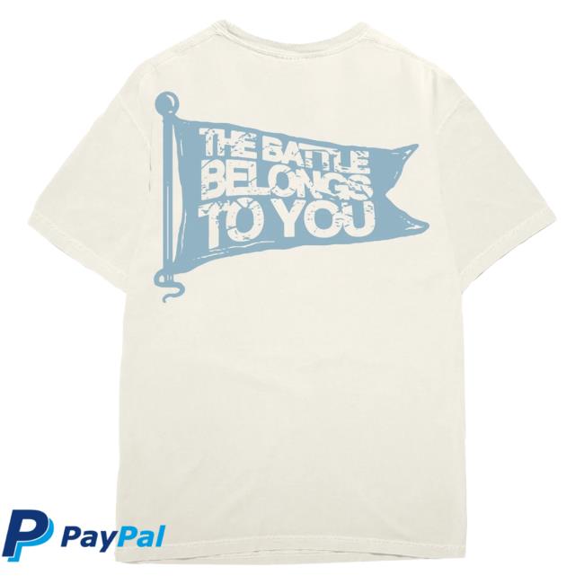 Official Phil Wickham Merch Store Shop Battle Belongs Flag Top Shirt -- Natural PhilWickham