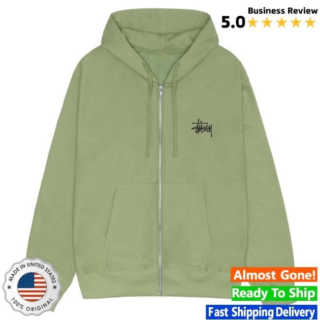 Official Stussy Clothing Store Shop Merch Basic Stüssy Zip Up Crew neck Moss Apparel