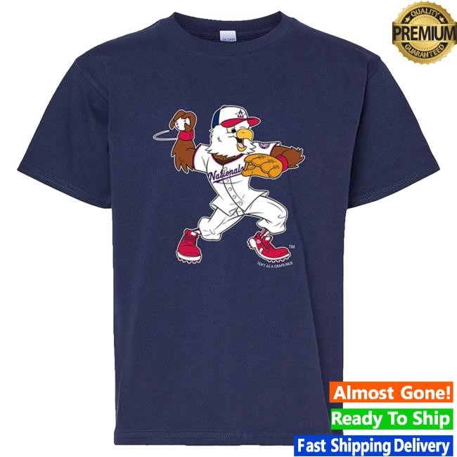Screech Soft As A Grape Washington Nationals Youth Navy Blue Mascot Pitching Short Sleeve Top Shirt | Rally House Official Merch Store – Buy Official MLB T Shirt