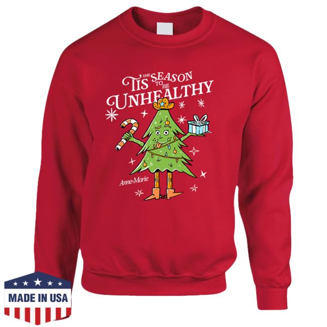 Official Anne-Marie Merch Store Anne Marie Tis The Season To Be Unhealthy Hoodie Anne - Marie Apparel Clothing Shop AnneMarie