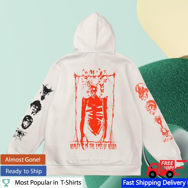 Official Any Means Necessary Clothing Sleep Blooderfly Redfall Beauty Is In The Eys Of Blood Crew neck Sweatshirt Sandshell