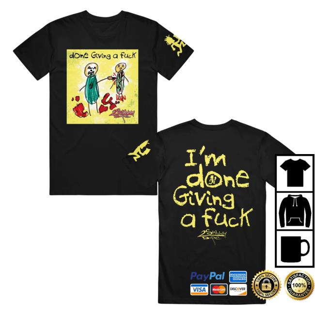 Official Icp Merch Clothing Store Insane Clown Posse Shaggy 2 Dope I'm Done Giving A Fuck Black T-Shirt