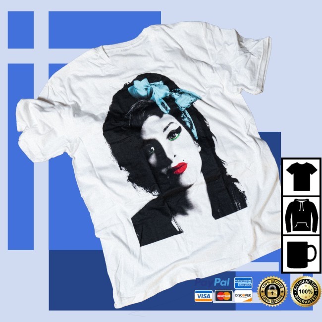White Amy Portrait New Tee - Amy Winehouse