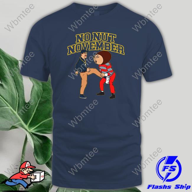 Official Barstool Sports Store Michigan Football No Nut November Sweatshirt Barstool Blue