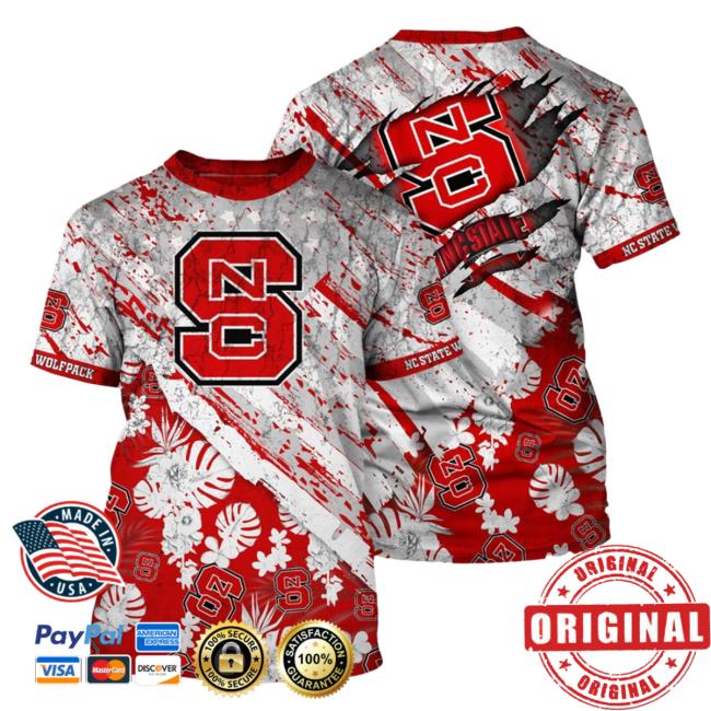 Official Banantees NC State Wolfpack Tropical Flower Style And Flag All Over Printed 3D New Shirt