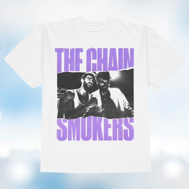 Official The Chainsmokers Merch The Chainsmokers White Photo Shirt New