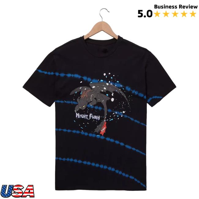 Official Box Lunch Merch Store Box Lunch How To Train Your Dragon Toothless Tie-Dye Striped Shirt New BoxLunch Exclusive Box Lunch Apparel Clothing Shop