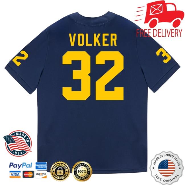 Michigan Wolverines #32 John Volker Student Athlete Blue Football Jersey Shirts The M Den Shop
