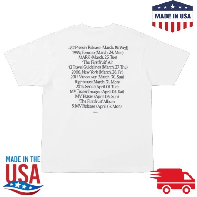 Official Mark - Timetable New T-Shirt 1St Album 'The Firstfruit' Official