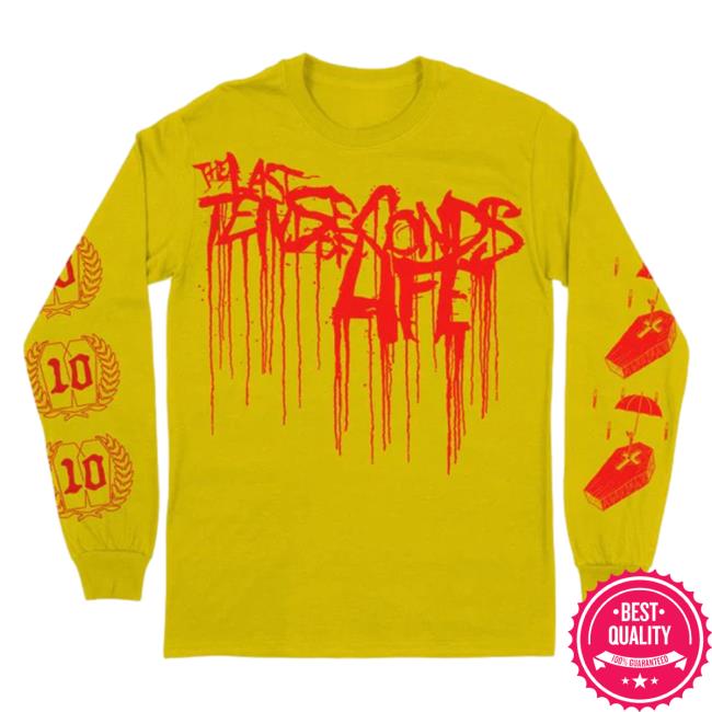 Official The Last Ten Seconds Of Life Rising Merch The Last Ten Seconds Of Life - Yellow Coffin Long Sleeve T-Shirts Risingmerch