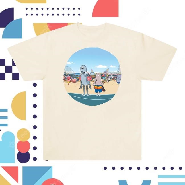 Official Neon Merch Robot Dreams Of The Beach T-Shirt