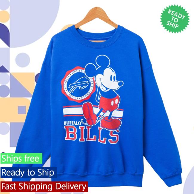 Official Junk Food Apparel Clothing Store Shop Junkfoodclothing Buffalo Bills Footbal Logo Mickey Mouse Crew neck