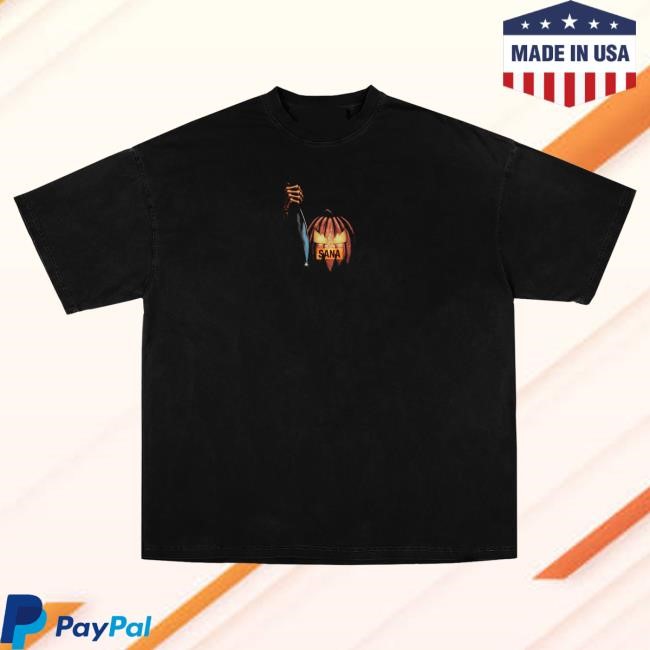 Official Sana Detroit Apparel Sana X Halloween Pumpkin Slash New Shirt- Black SanaDetroit