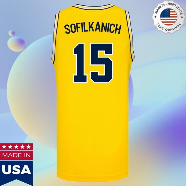 Michigan Wolverines #15 Ashley Sofilkanich Student Athlete Maize Women's Basketball Jersey Shirts The M Den Shop Official