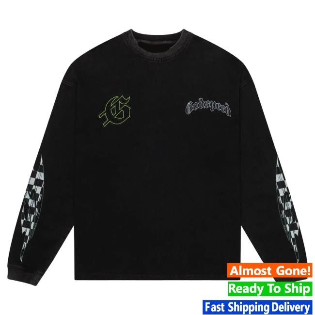 Official Godspeed New York Clothing Shop CrashOut Long Sleeve Shirt 2024 (Black Wash)