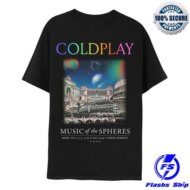 Rome July 2024 Music Of The Spheres Limited Edition Tour Tee Coldplay