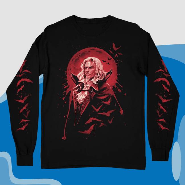 Castlevania Merch Store | Crimson Eclipse Mens Long Sleeve Shirts - Fangamer Clothing Shop Official Apparel