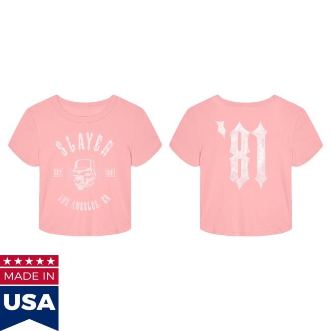 Slayer '81 Pink Baby Tee Official Slayer Clothing Store Shop Merch