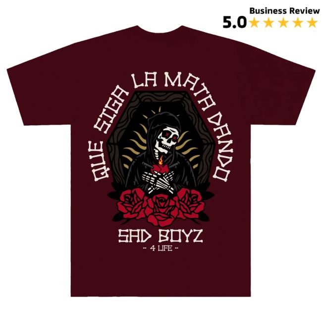 Official Sad Boyz Merch Store La Mata Popover Shirt - Maroon