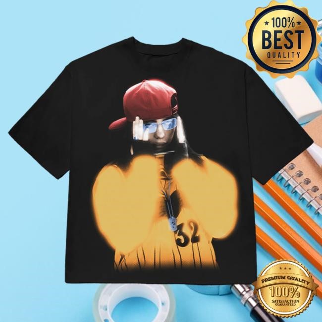 Billie Eilish 2024 Tour Black Tee With Glasses Graphic