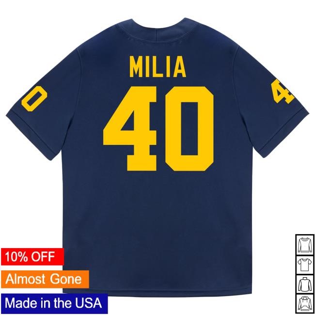 Michigan Wolverines #40 Rocco Milia Student Athlete Blue Football Jersey Hot Shirt The M Den Shop