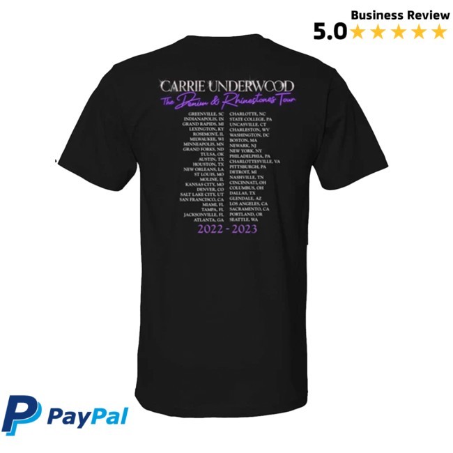 Official Black Admat Denim & Rhinestones Tour Itinerary Shirt - Carrie Underwood