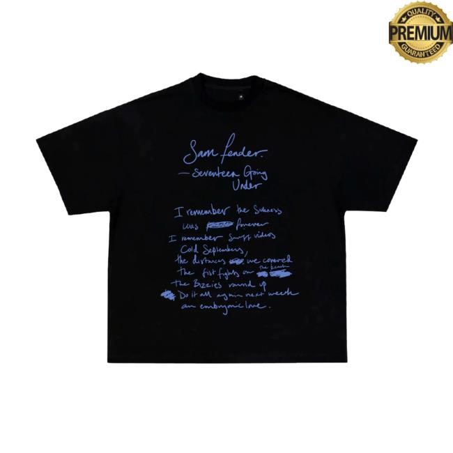 Sam Fender Lyric Shirt - Sam Fender Shop Merch