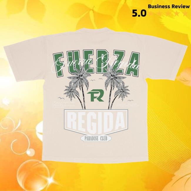 Official Fuerza Regida Merch Palms Paradise - Black S/S Hot Shirt