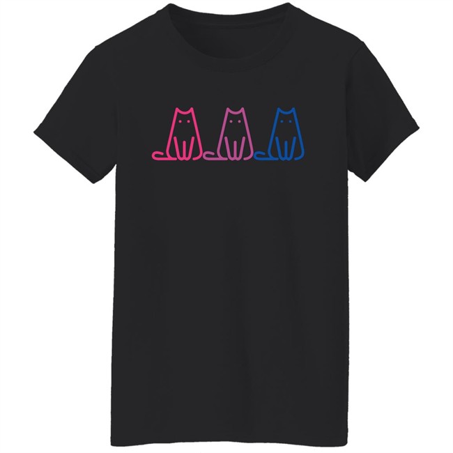 Cahlaflour Bisexual Pride Cat Shirt Cahlaflour Bisexual Pride Cat Shirt