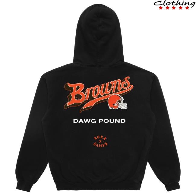 Unisex Cleveland Browns Born x Raised Black Pro Script Pullover Hoodie NFL Shop Store