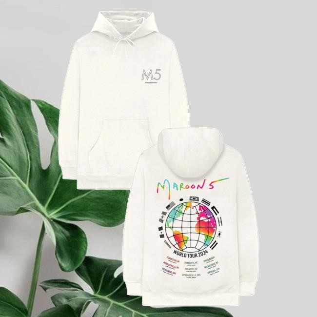 Maroon 5 Official Merch Maroon 5 World Tour 2024 Pullover Hoodies