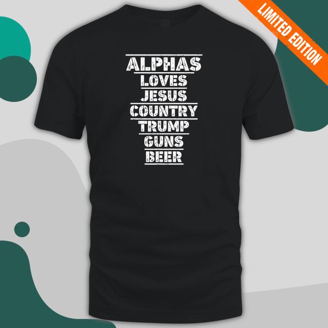 Official Alphas Loves Jesus Country Trump Guns Beer Cap