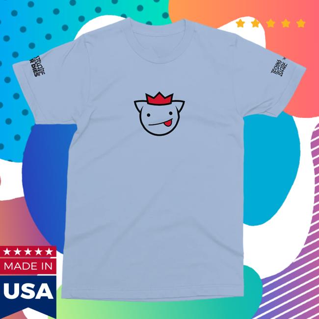 Official Technoblade Merch Store Shop Technoblade X Skeppy Logos Never Dies Agro Skeppy Collaboration T-Shirt Light Blue