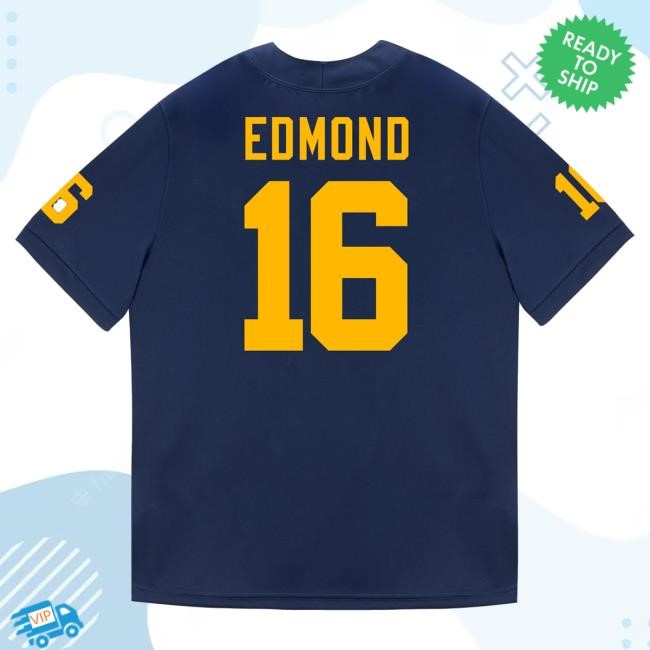 The M Den Michigan Wolverines #16 Jo'Ziah Edmond Student Athlete Blue Football Jersey Tees