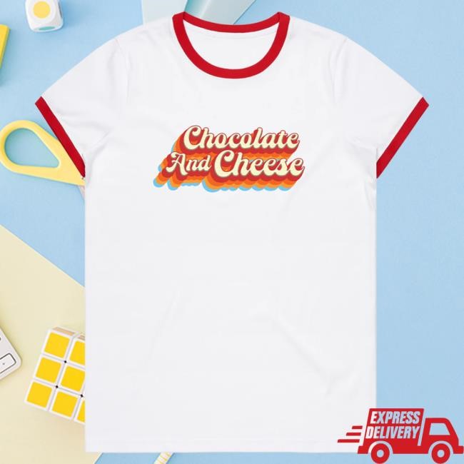 Official The Merch Collective Ween Store Chocolate & Cheese Script Ladies Ringer Shirt