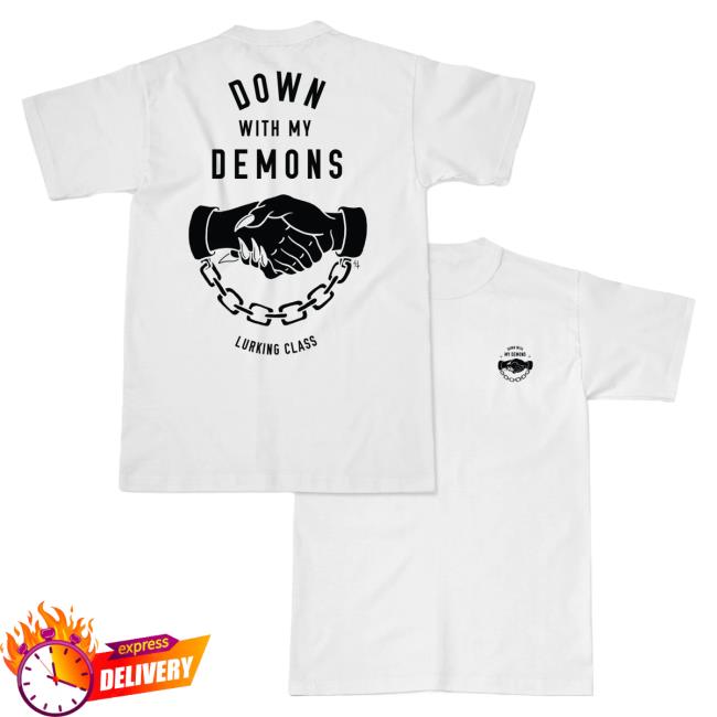 Lurking Class Clothing Down With My Demons Shirt 2023 White LurkingClass