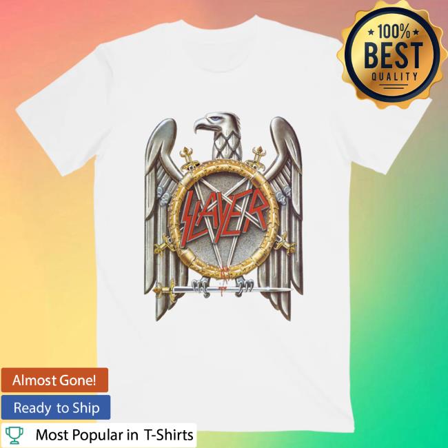 Official Slayer Clothing Store Shop Merch Silver Eagle White Shirt 2023